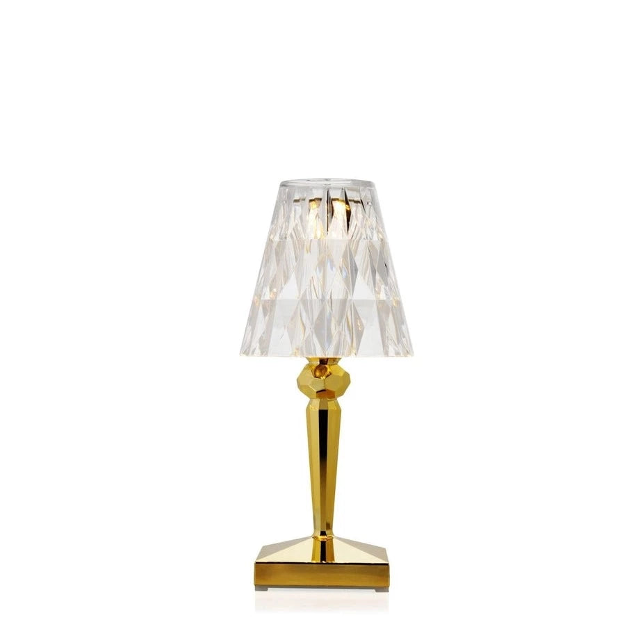 Vintage Brass Crystal Rechargeable Lamp, Table Lamp