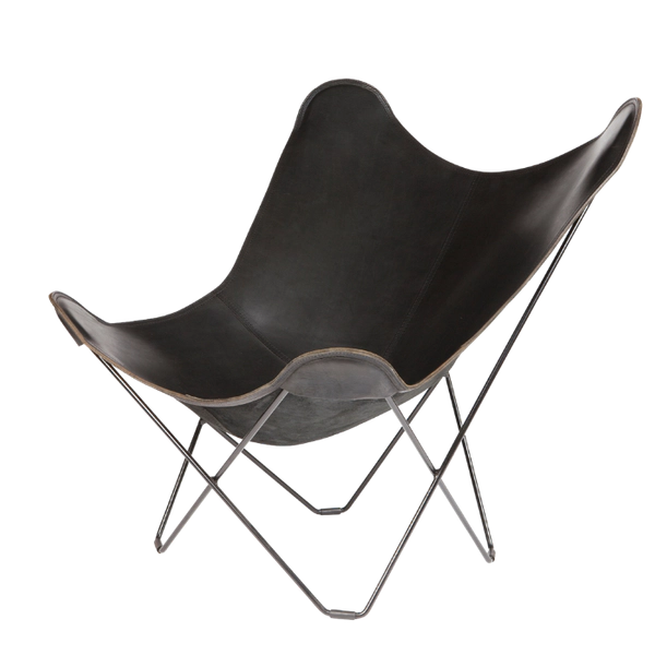 Cuero Design Butterfly Leather Chair Black Structure