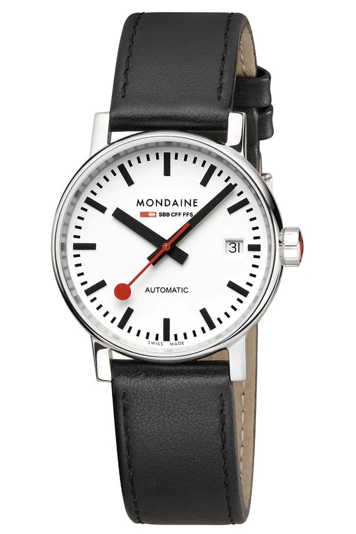 Mondaine Automatic Watch EVO2 Black Leather 35mm