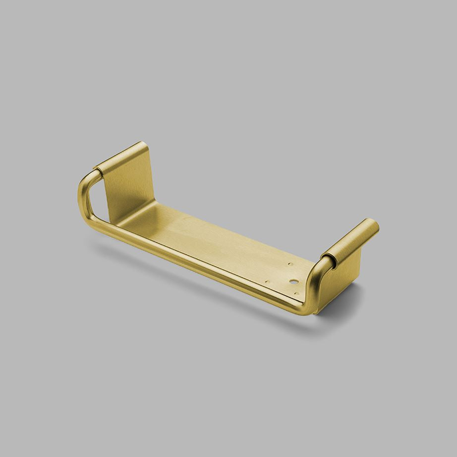 D Line Shower and Hand Towel Shelf Brass