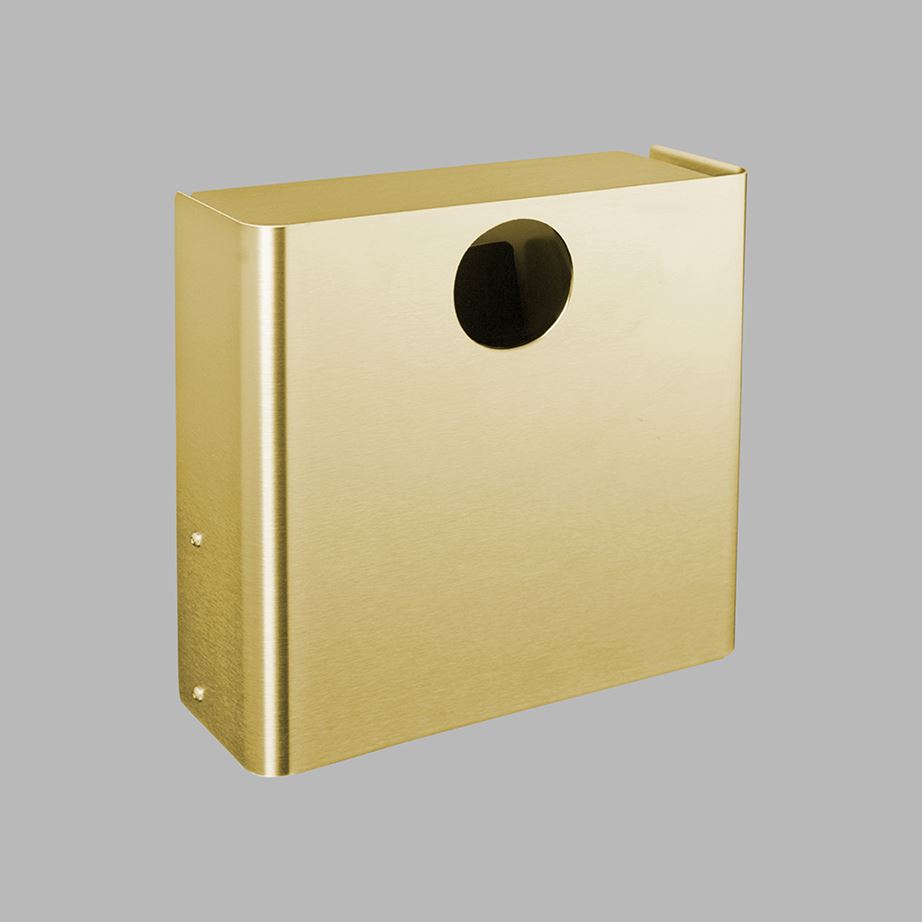 d Line Wall Waste Bin Round Hole Brass