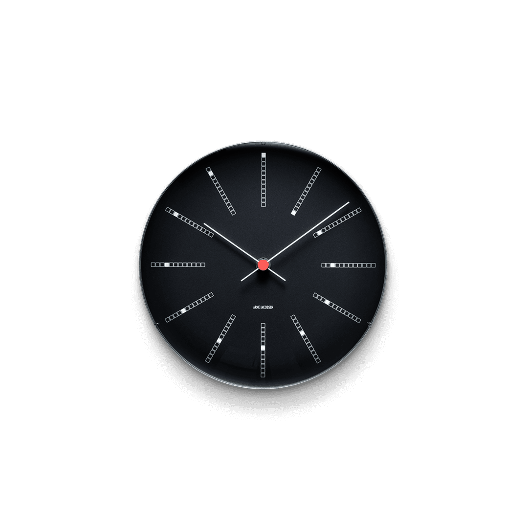 Arne Jacobsen Bankers Black Wall Clock 1971