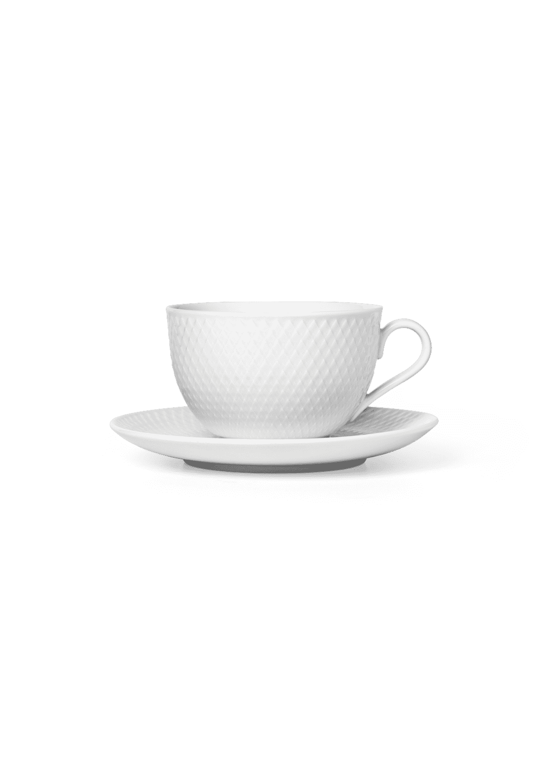 Lyngby Porcelaen RHOMBE Tea Cup with Saucer 39cl