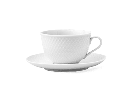 Lyngby Porcelaen RHOMBE Tea Cup with Saucer 24cl