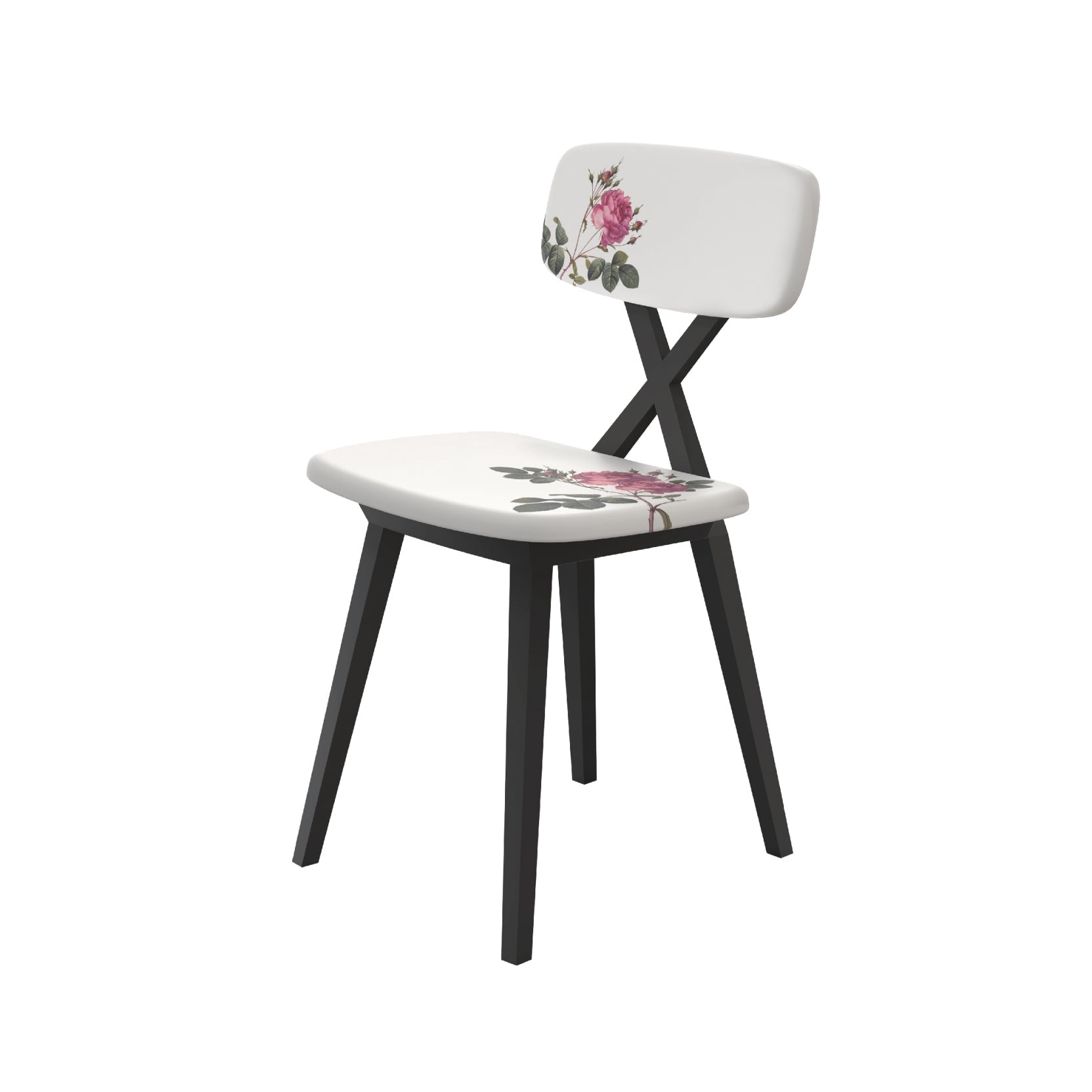 Qeeboo X Chair w Flower Cushion 2pcs