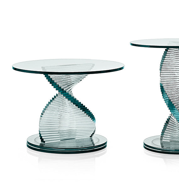 Tonelli ELICA Glass Side Table w Revolving Base