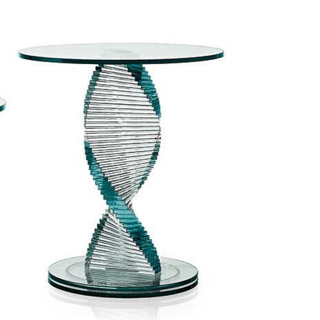 Tonelli ELICA Glass Side Table w Revolving Base