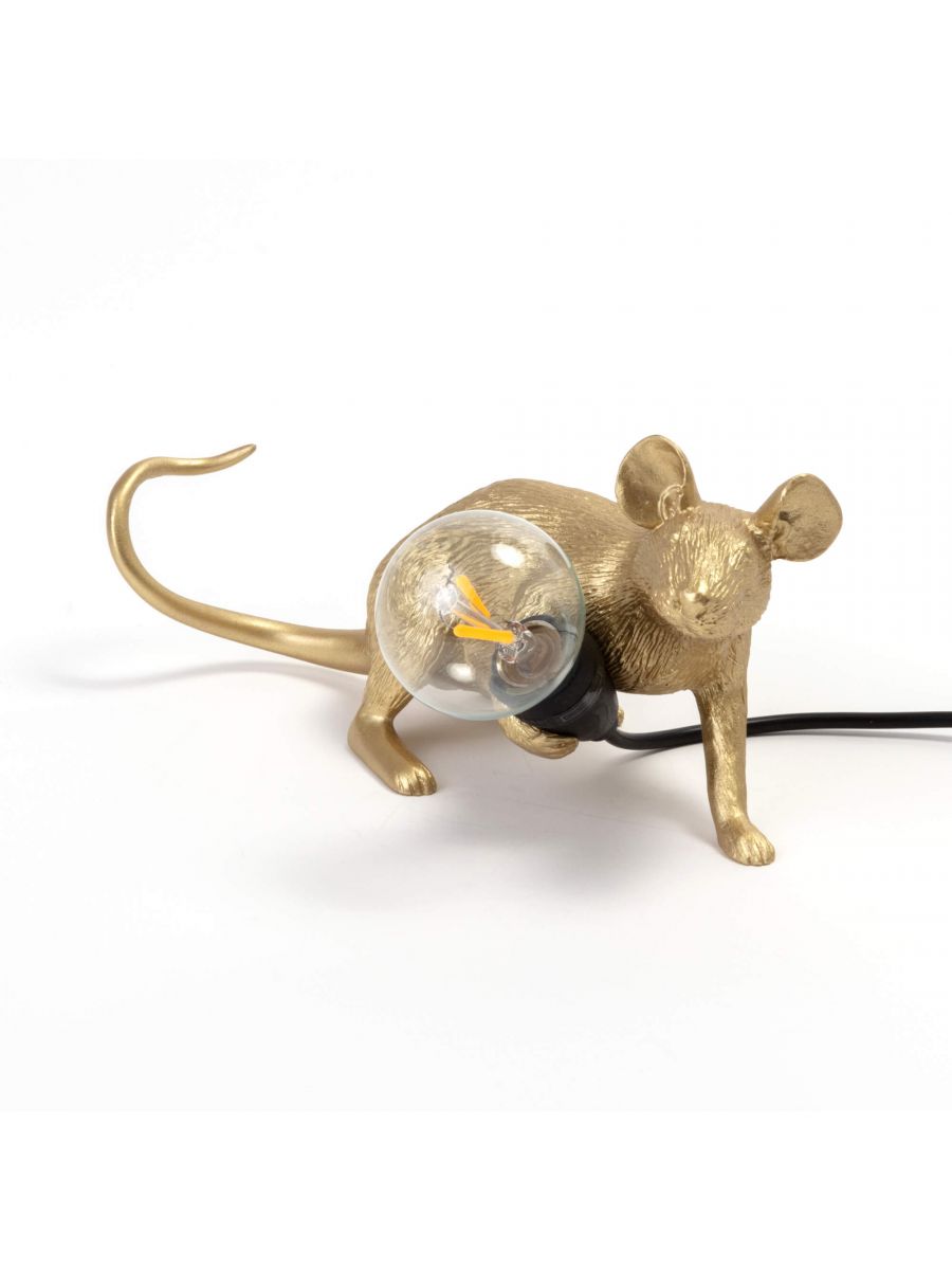 Seletti Mouse Lie Down Table Light Gold