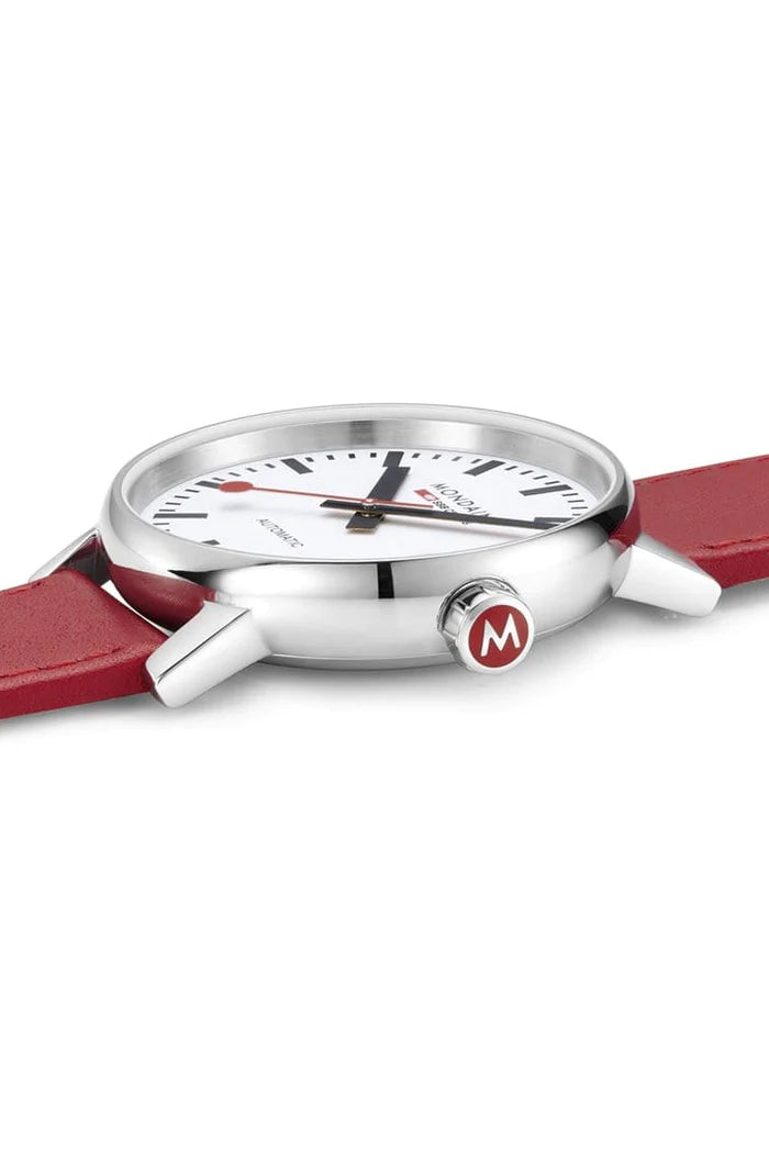 Mondaine Automatic Watch EVO2 Red Leather 40mm