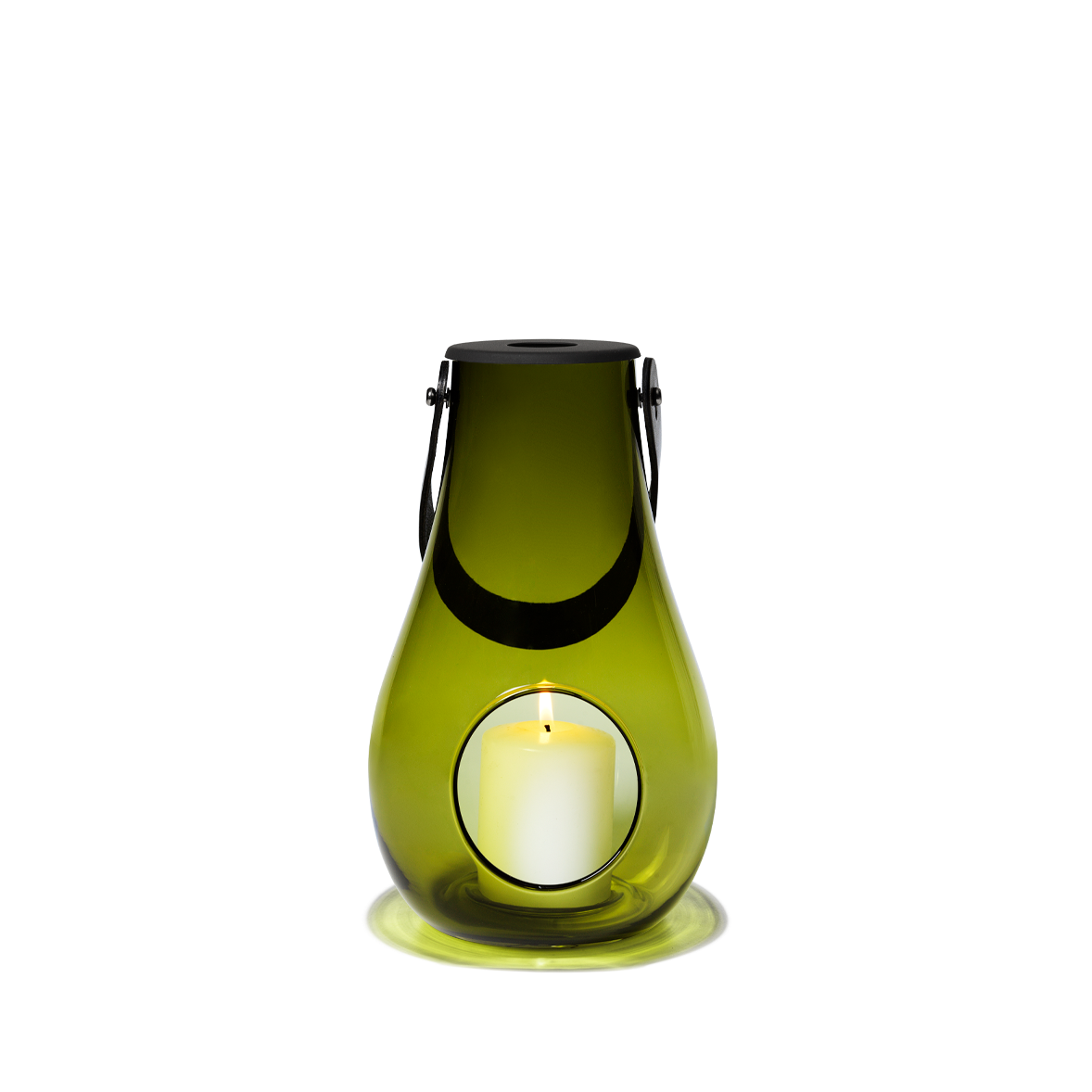 Holmegaard Lantern Candle Holder Olive Green DWL