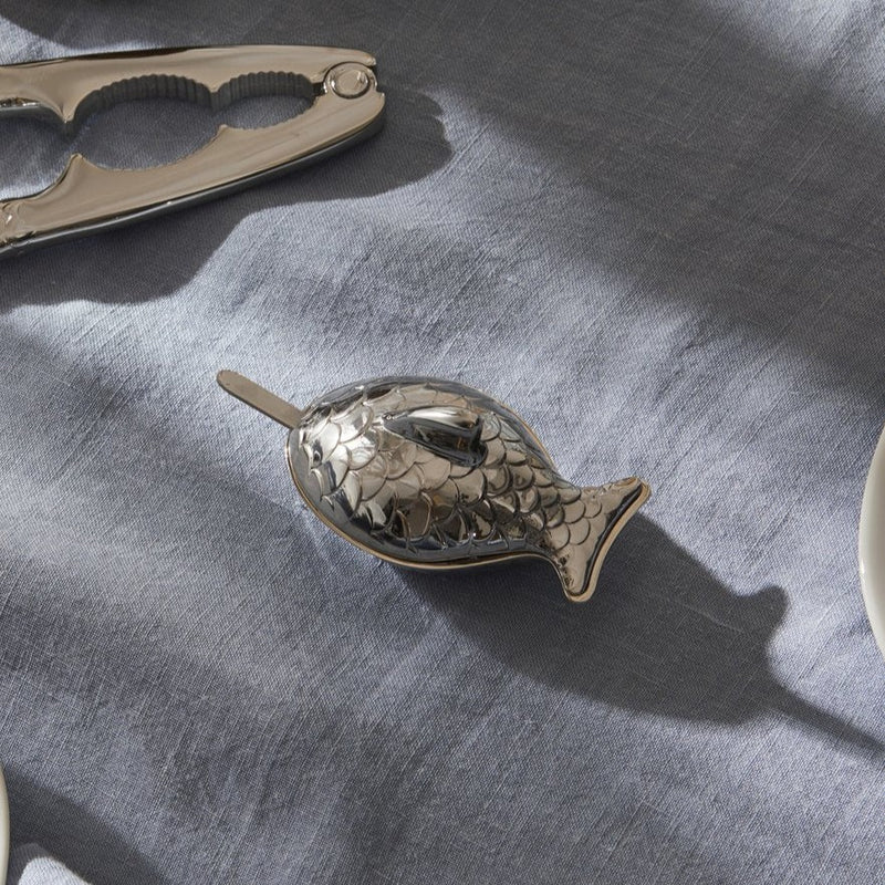 Alessi Colombina Caviar Salt Cellar Fish w Spoon | Panik Design