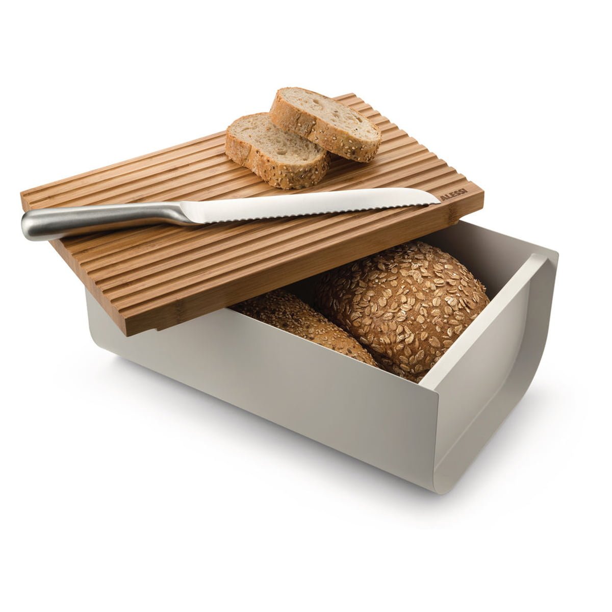 Alessi Mattina Bread Box w Cutting Board | Panik Design
