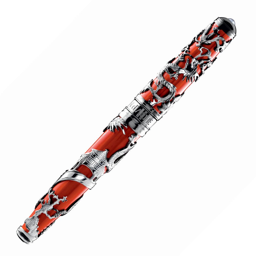 Caran d Ache - Dragon Rollerball Pen Solid Silver Pearl | Panik Design