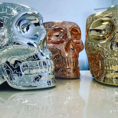 QeeBoo MEXICO Skull Stool Metallic Finish