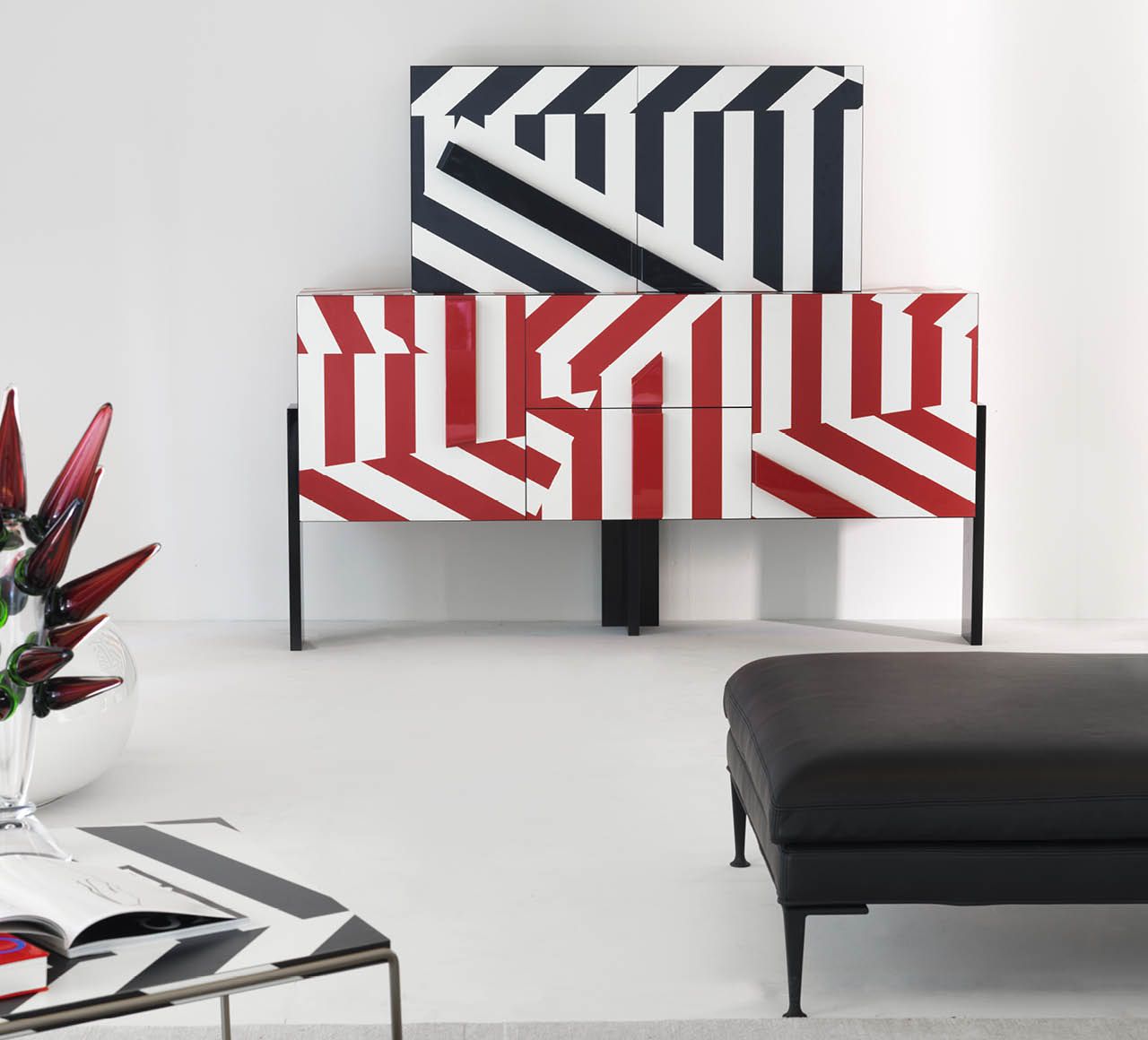 Driade Ziqqurat Striped Cabinet 2 High | Panik Design