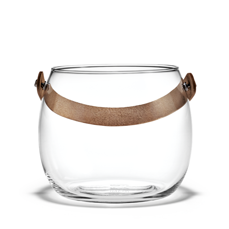 Holmegaard Jar Glass Bowl w Leather Strap