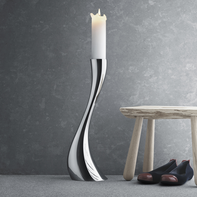 Georg Jensen Floor Candle Holder Stainless Steel COBRA