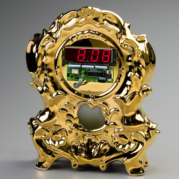 Qubus - Digi Clock Porcelain Gold Ltd Ed