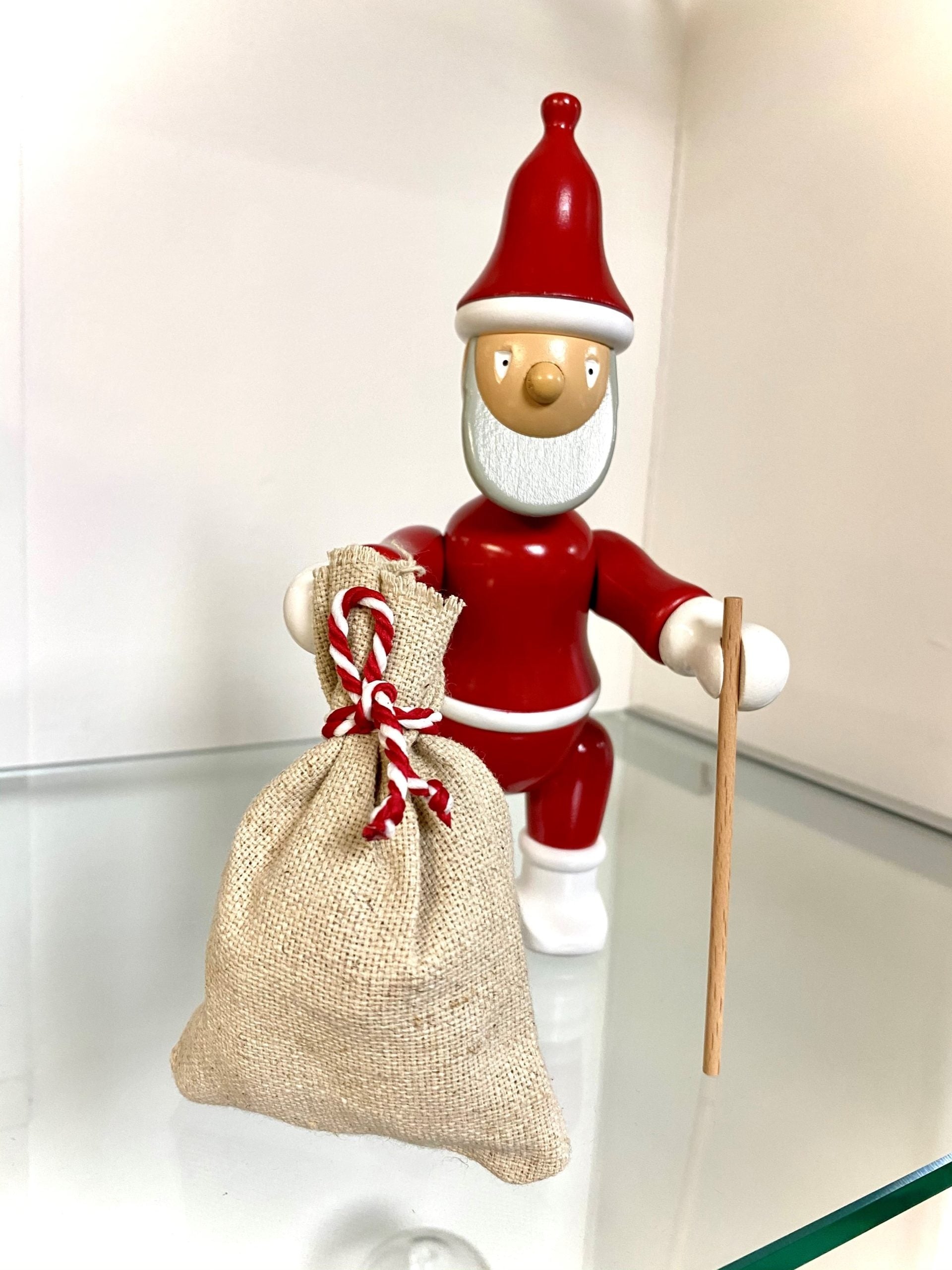 Kay Bojesen Santa Claus w Bag Walking Stick 1940s