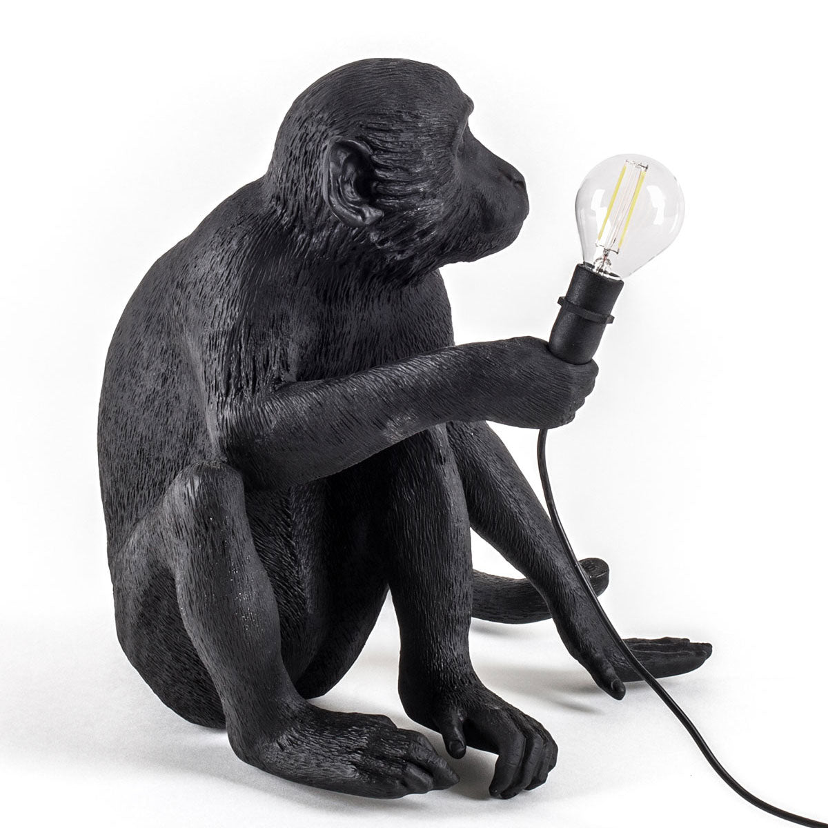 Seletti Sitting Monkey Light Black Outdoor