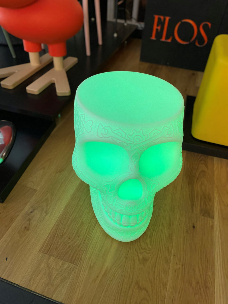 Qeeboo Mexico Skull Stool Side Table LED Light Outdoor Use